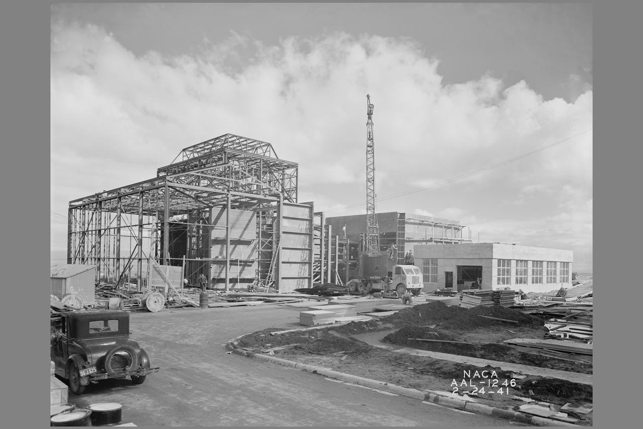 NACA Photographer 7x10ft Wind Tunnel and Lab #2 construction at the Ames Research Center, California
