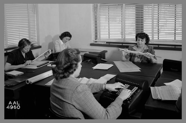 NASA image: Computers calculating data from teh Ames 16 Foot Wind Tunnel.