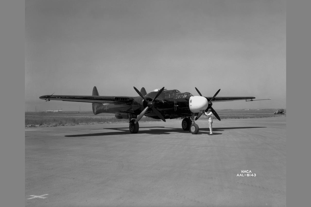 P-61A Airplane at NACA Ames Research Center, Moffett Field, California