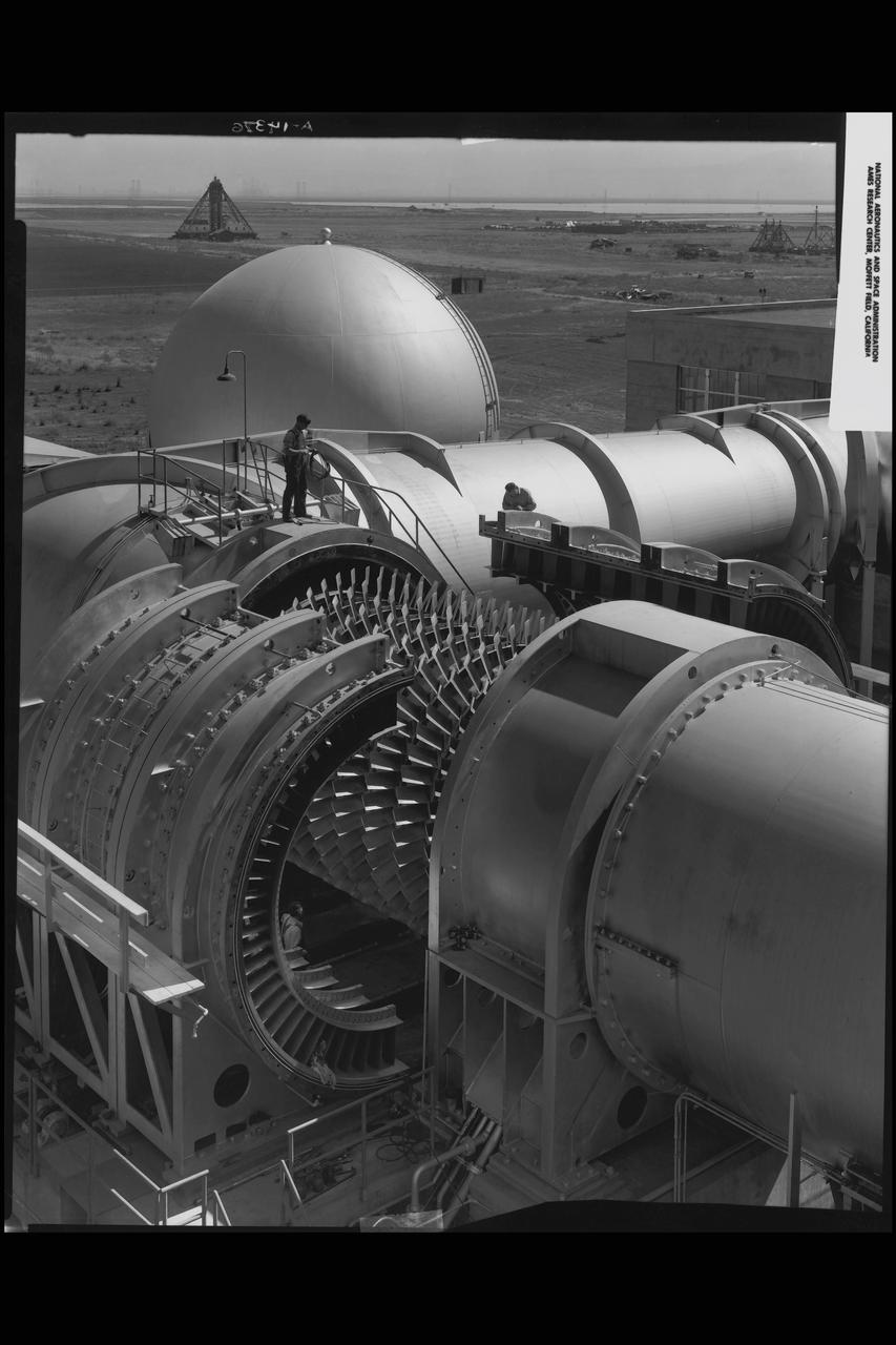 NACA Ames Research Center's 6x6ft Supersonic Wind Tunnel compressor, showing rotor blades
