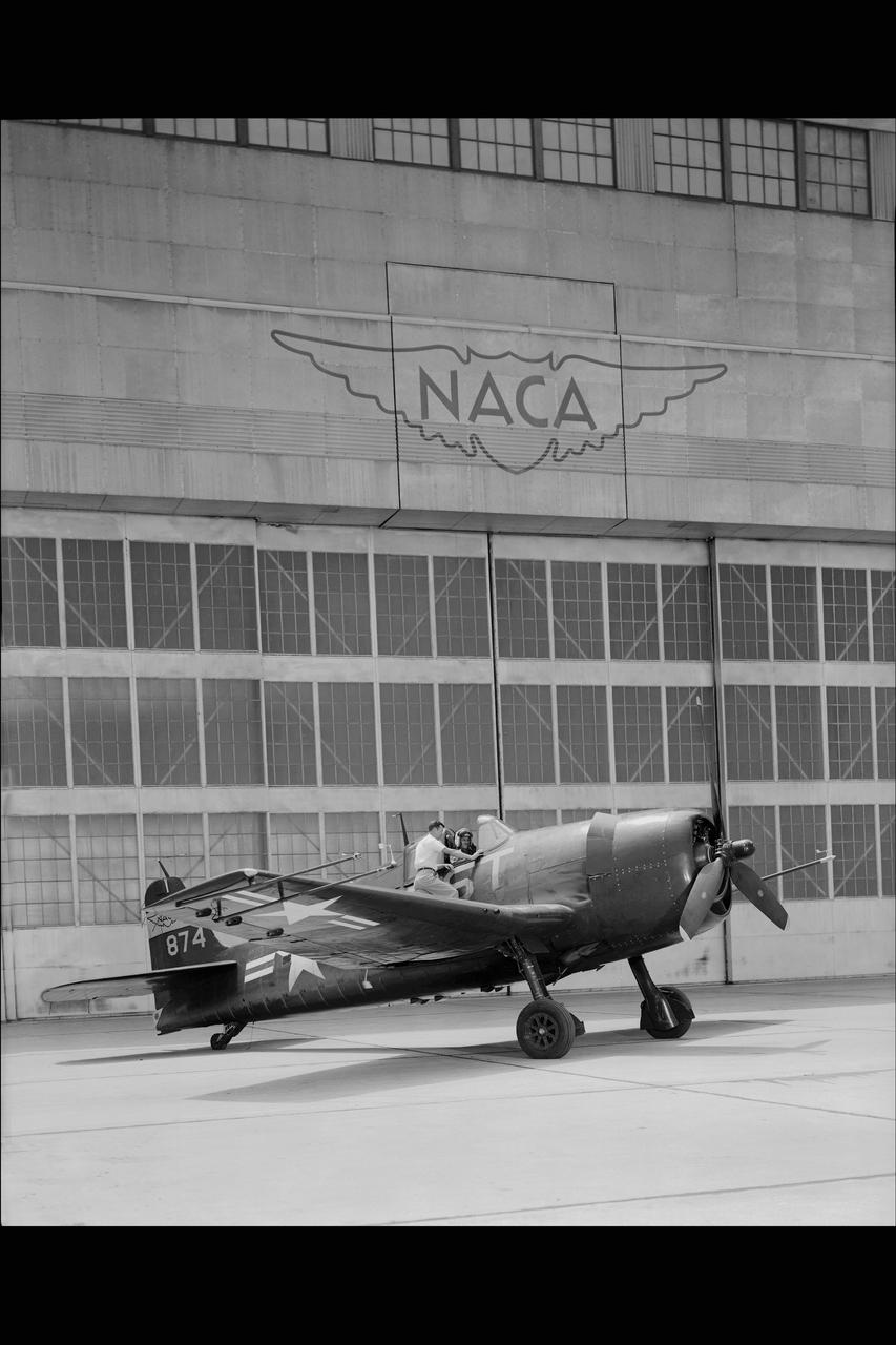 GRUMMAN F6F-3 #874 AIRPLANE on the NACA Ames flight line