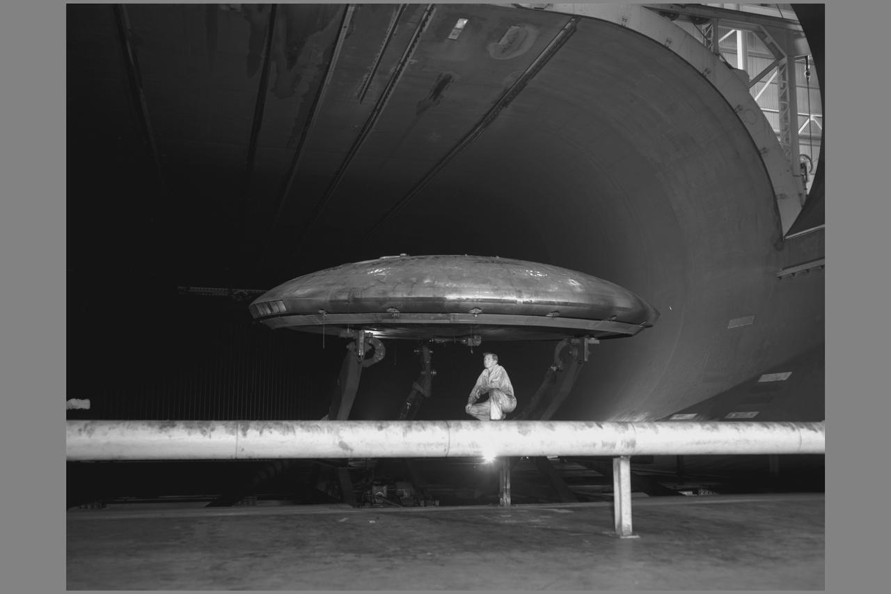 AVROCAR Annular Jet VTOL Airplane; 40x80ft w.t. tests