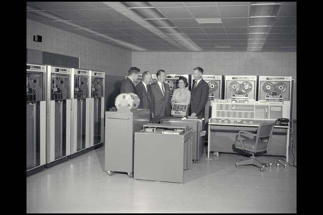 Ames and IBM Personnel Discussing the installation of the computing system.