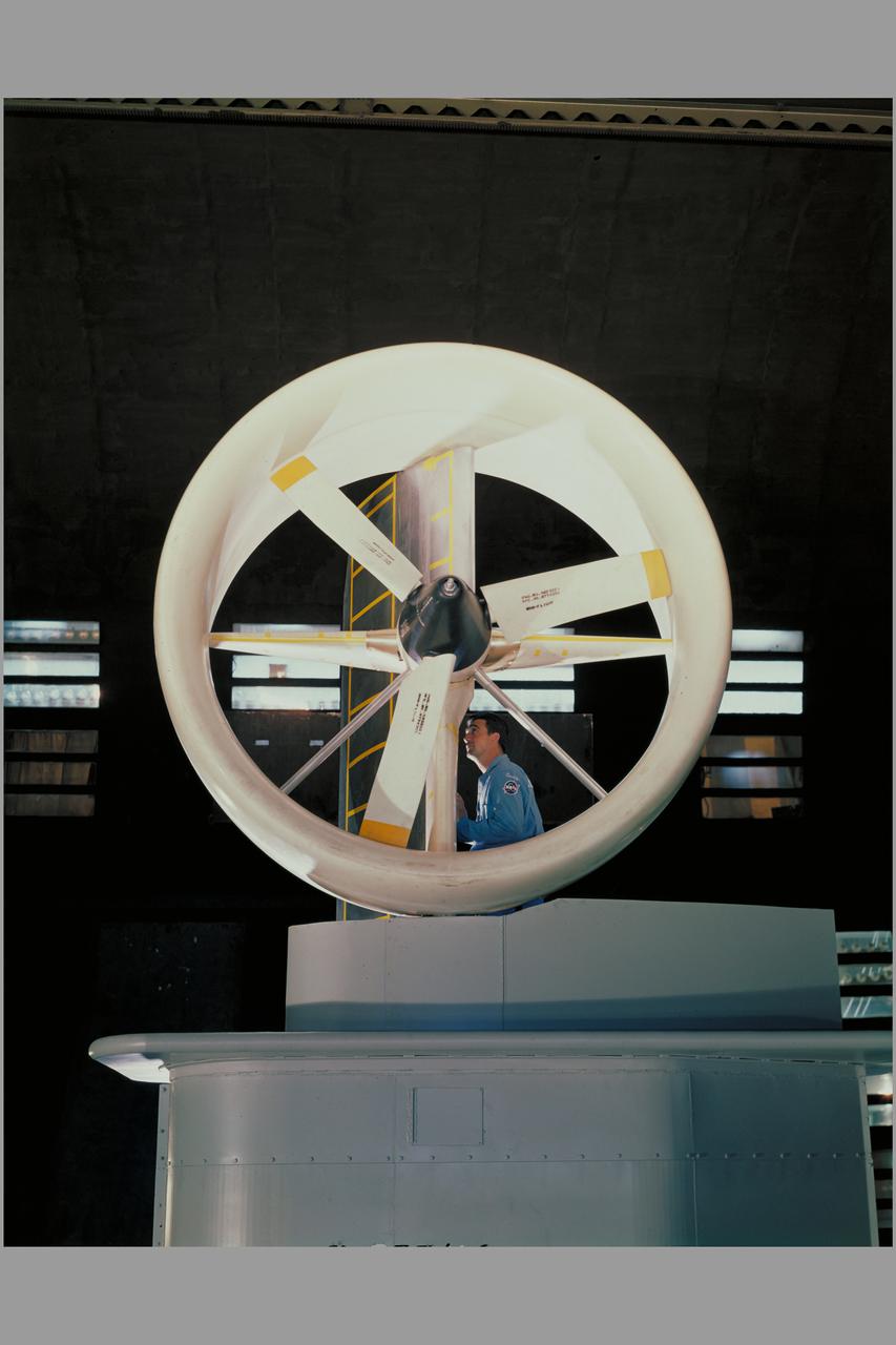 3/4 front view offull scale X-22A ducted fan model.  Chuck Greco