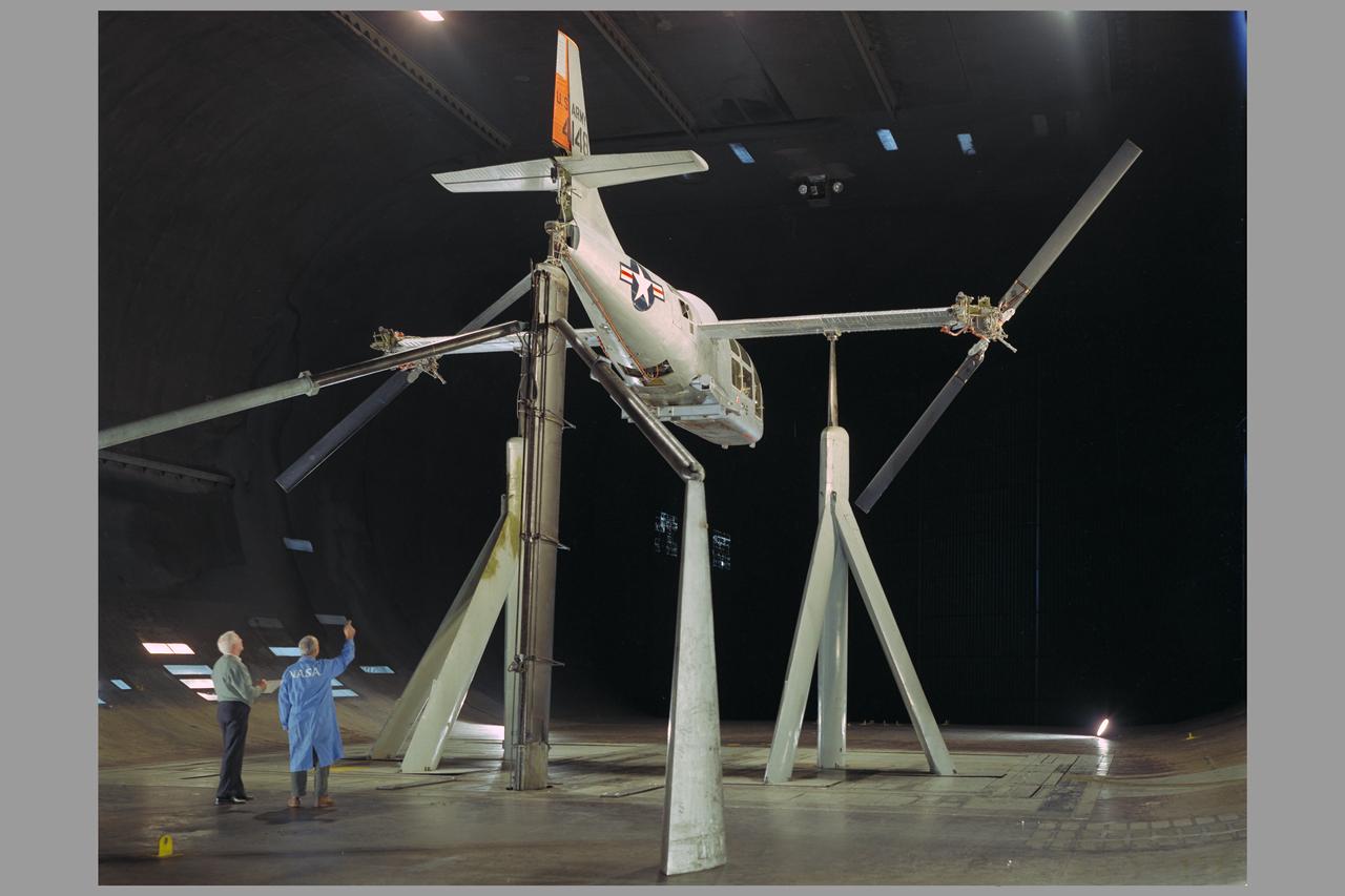 XV-3 in Ames Reseach Center 40x80ft wind tunnel; Rotor dynamic stability tests