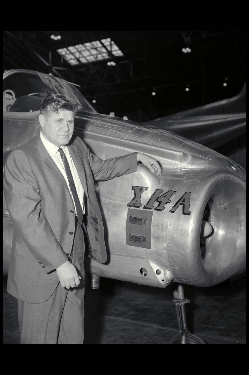Woody Cook standing by X-14