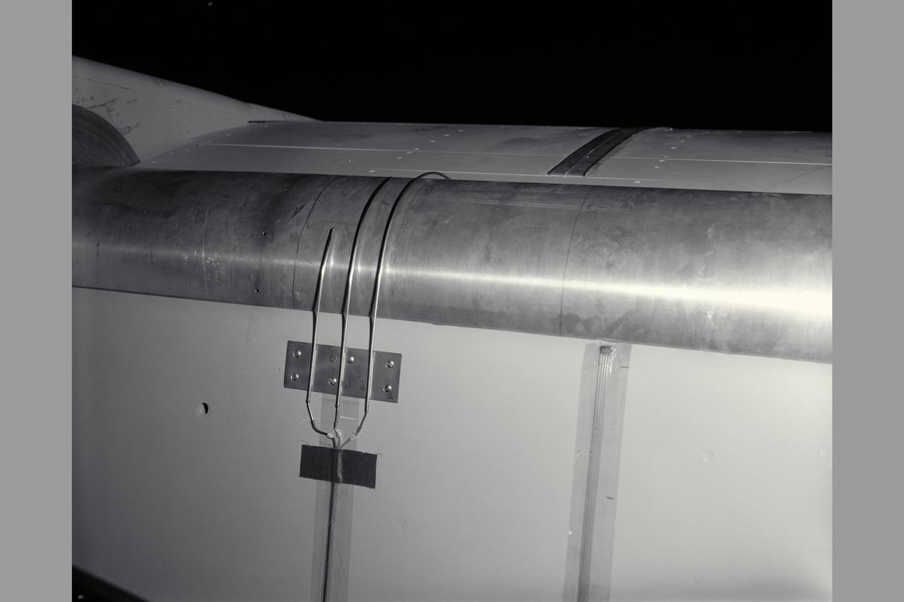 2-Prop. R.C.F. (Rotating Cylinder Flap) in 40 x 80ft. wind tunnel. rear view detail of flap
