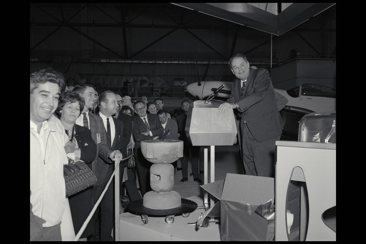 Harvey Allen at his retirement party held in the Ames Hangar N-211.