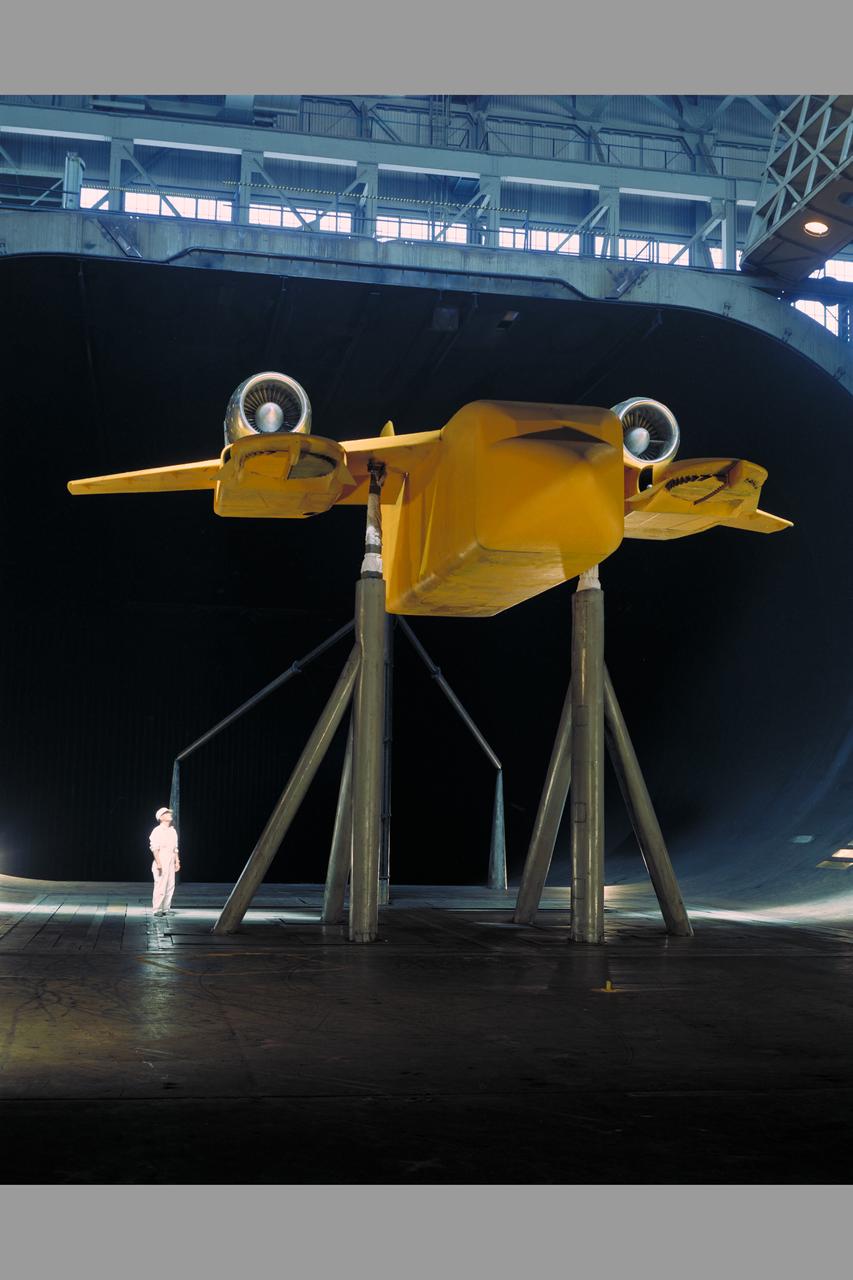 V/STOL Lift -cruise fan transport with Stan Dickenson in 40 x 80 ft. W. T.