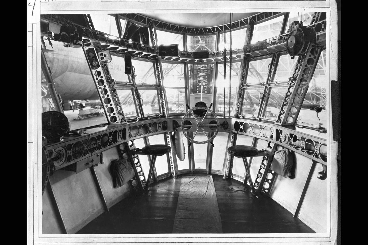 Navy Forward Compartment of control car, USS Macon at NAS Sunnyvale, Mt. View CA