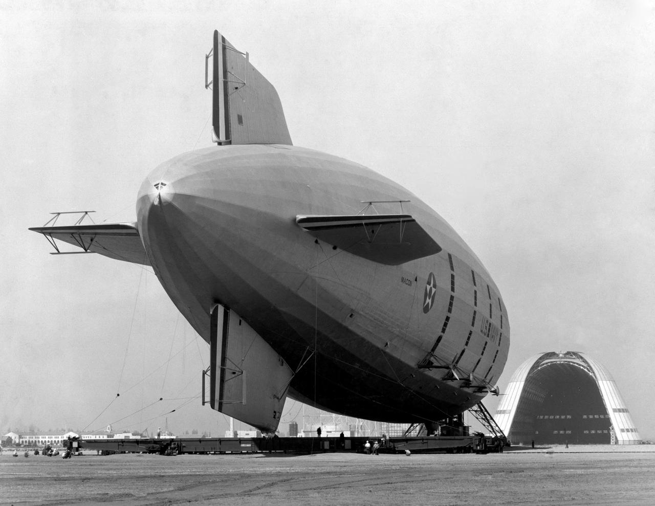 Navy USS Macon at South Mooring circle prior to its first flight