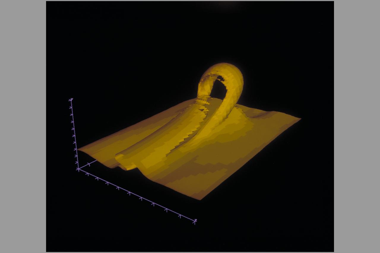 Date: Feb 11, 1987 Photographer: CFD Reynolds Shear Stress: Horseshoe Vortex and Bursting Process Turbulent Boundry Layer (Vertical Wire)