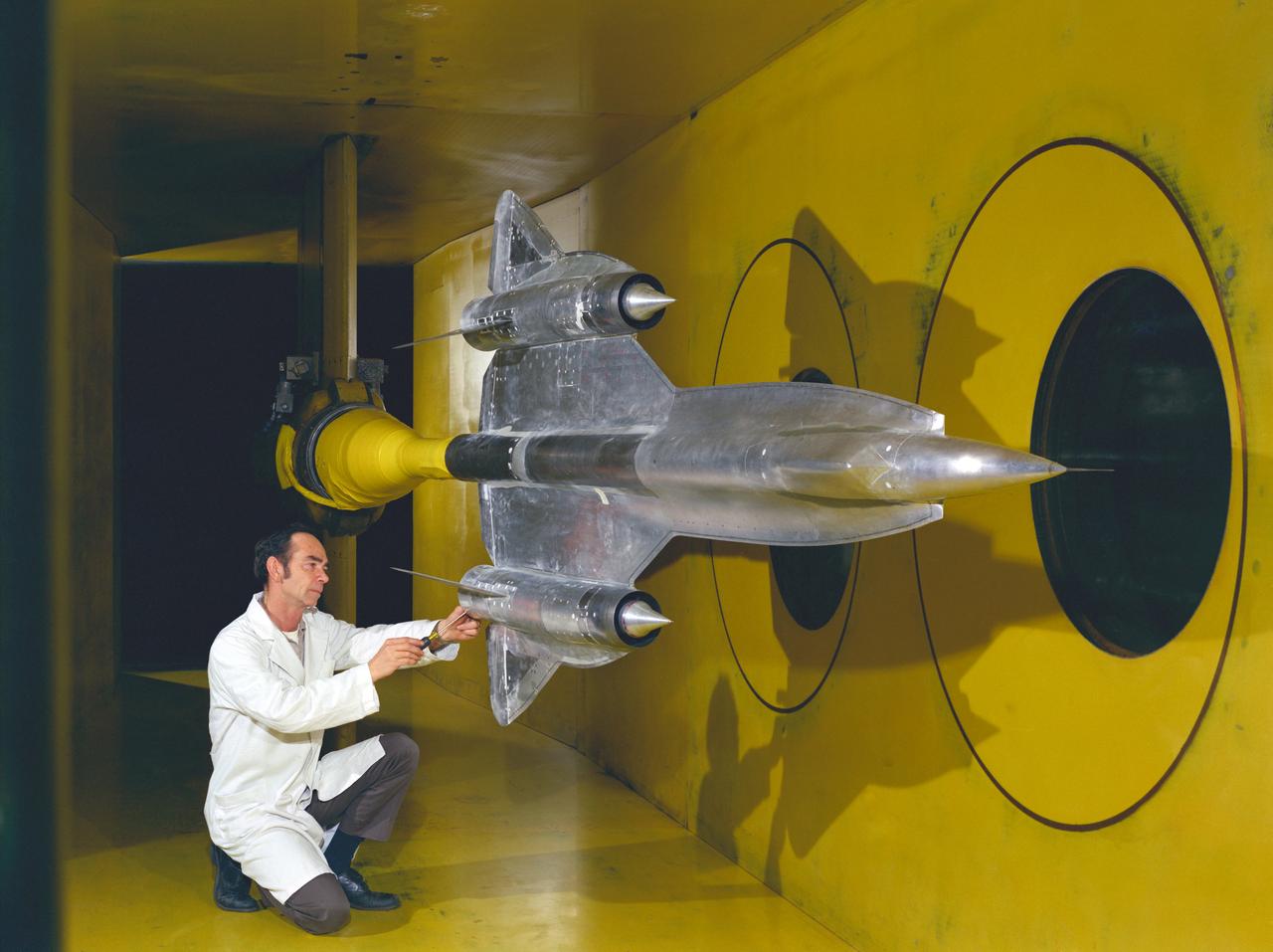 YF-12 inlet airframe interaction test in Ames 8X7ft supersonic wind tunnel