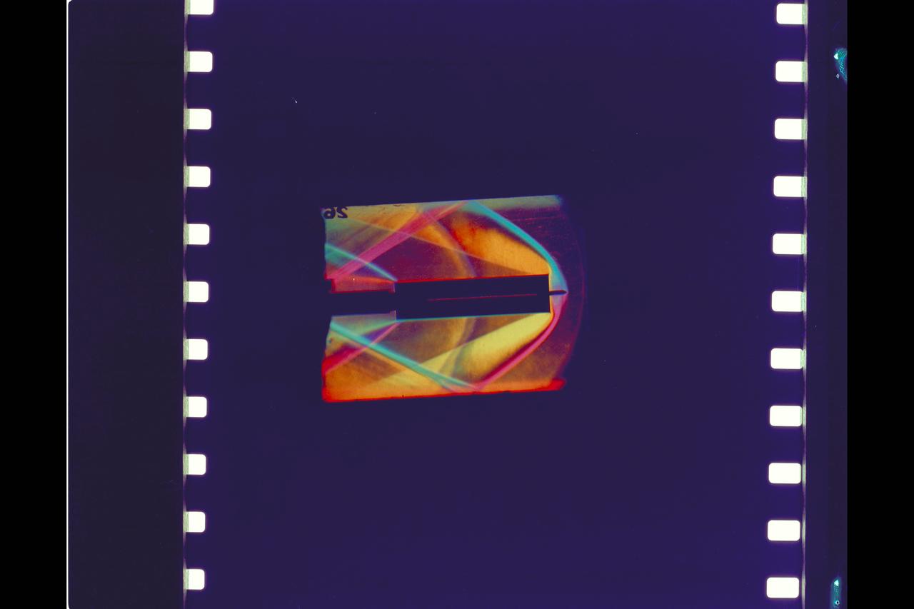 MSC Space Shuttle Stability and Control Characteristics. Schlieren of a Hollow Tube in 6ft. W.T. Test-66-503 Approximate Mach 1.2