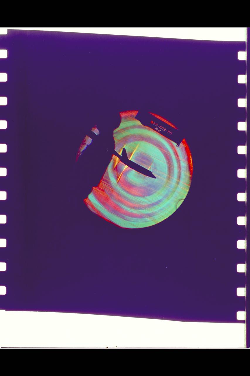 MSC Space Shuttle Stability and Control Characteristics. Schlieren of North American Rockwell Straight Wing orbiter approximate Mach .95