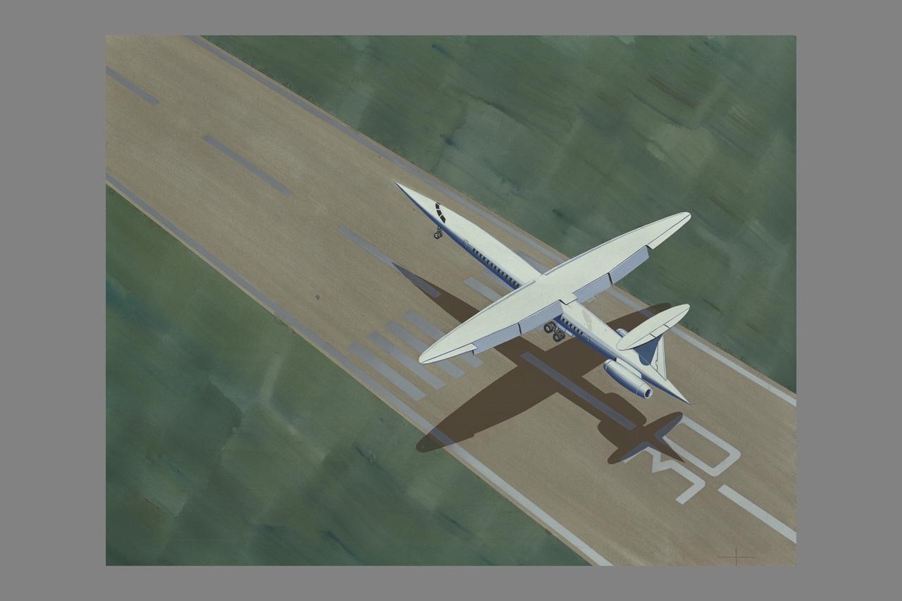 R.T. Jones Oblique Wing model: landing configuration