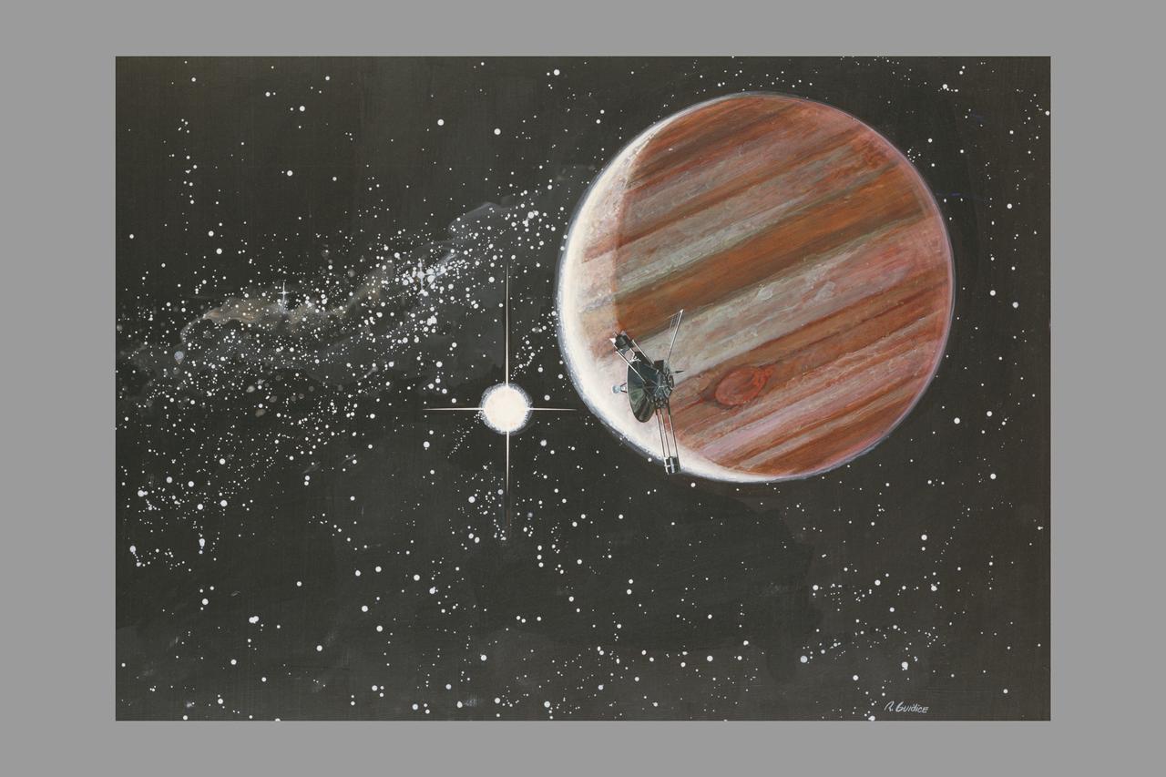 Artist: Rick Guidice Pioneer (10) passing Jupiter