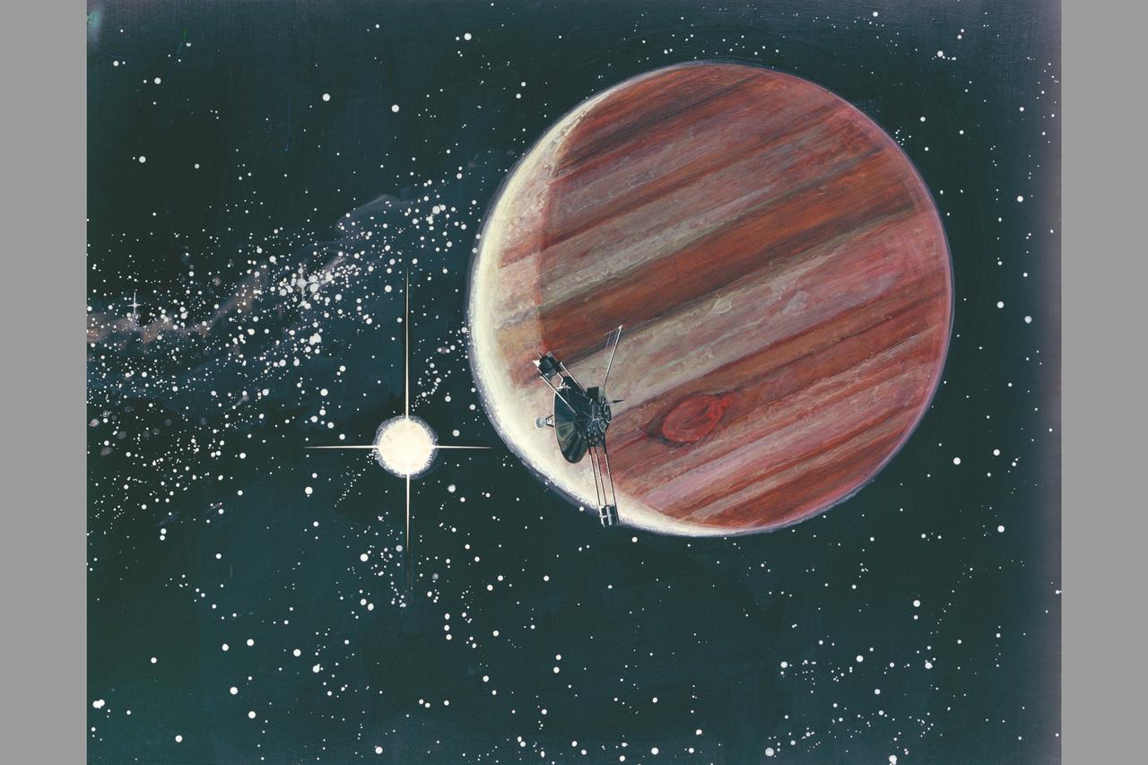Artist: Rick Guidice Pioneer (10) passing Jupiter