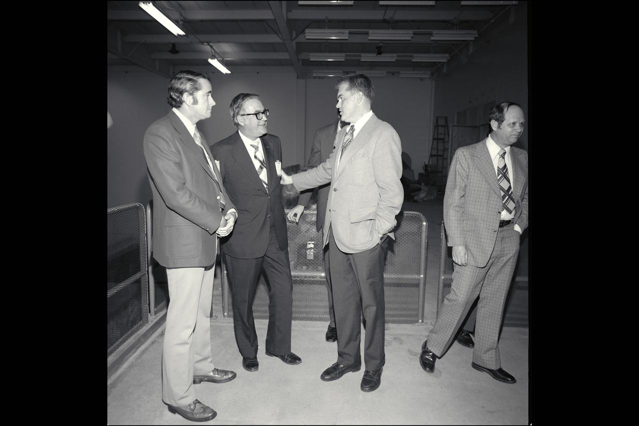 Hans Mark, Ames Director meets and greets visiting Congressman Lou Frey & Congressman Don Fugua