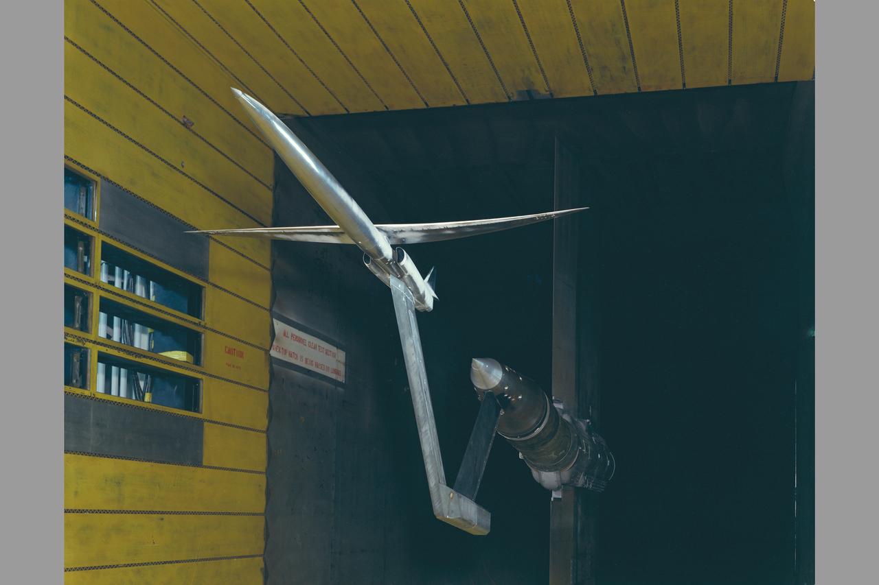Oblique wing in 11ft. wind tunnel  Test 11-026.