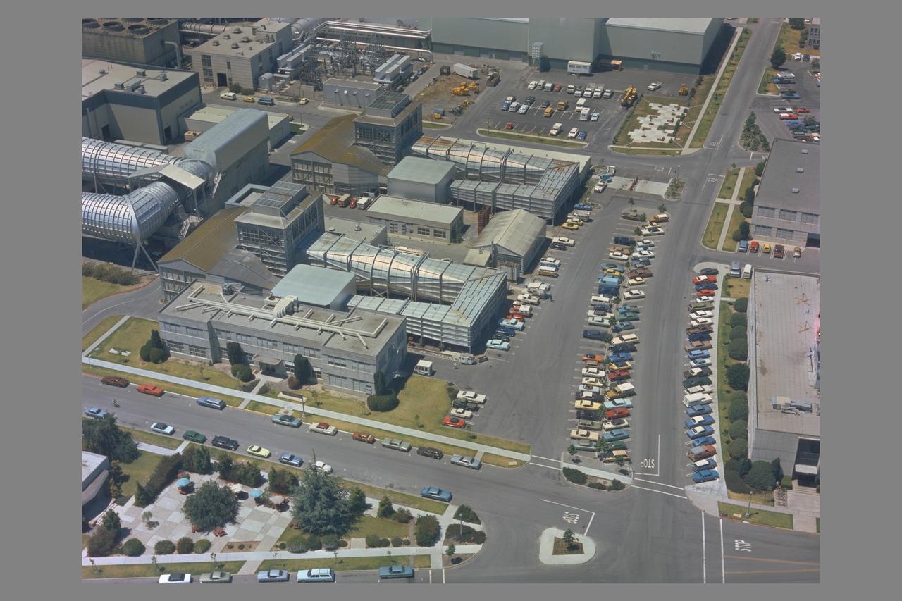 Aerial of Ames: Army Aeromechanics Lab and 7x10ft#1 W.T. , and 7x10ft#2 W.T.