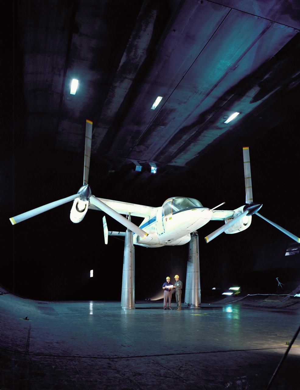 XV-15 Tiltrotor Aircraft in 40x80ft w.t. -  flight mode