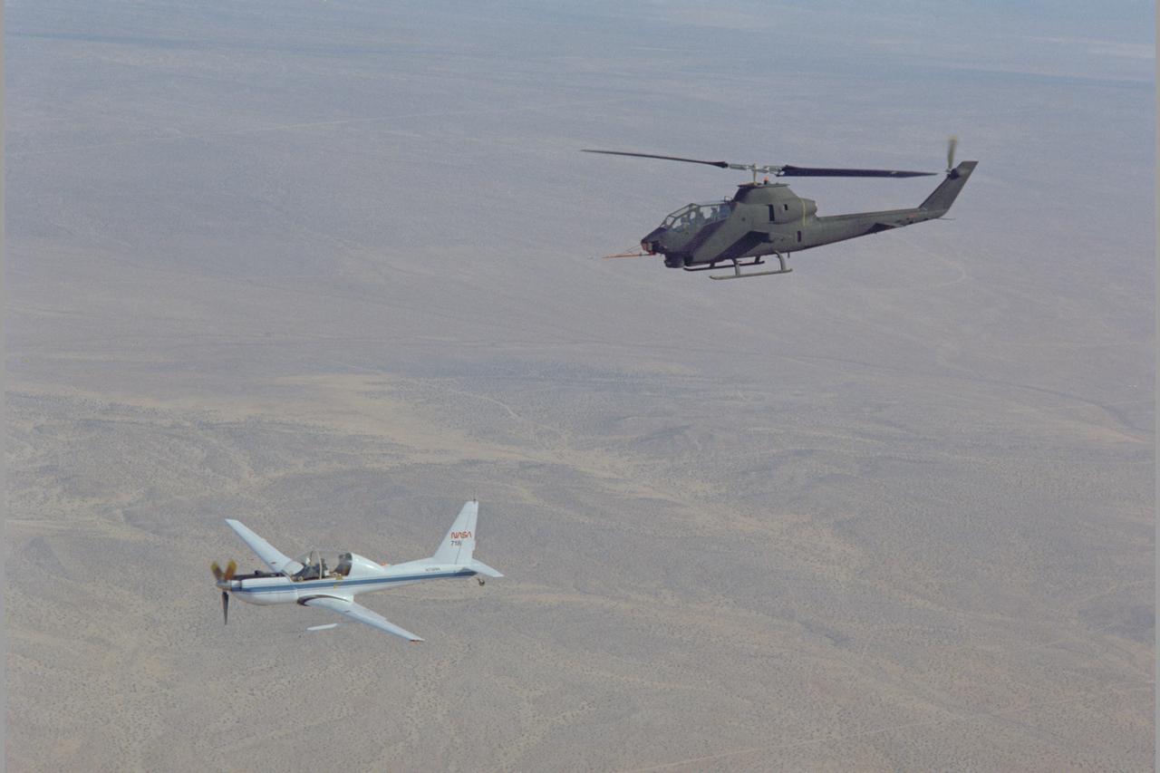 Lockheed YO-3A (USA 69-18010 NASA 718) A/C & BELL COBRA HELICOPTER FLIGHT & GROUND TESTS AT EDWARDS AIR FORCE BASE.  Rotorcraft Research.  NASA SP-1998-3300  Flight Research at Ames: 57 Years of Development and Validation of Aeronautical Technology Fig. 143