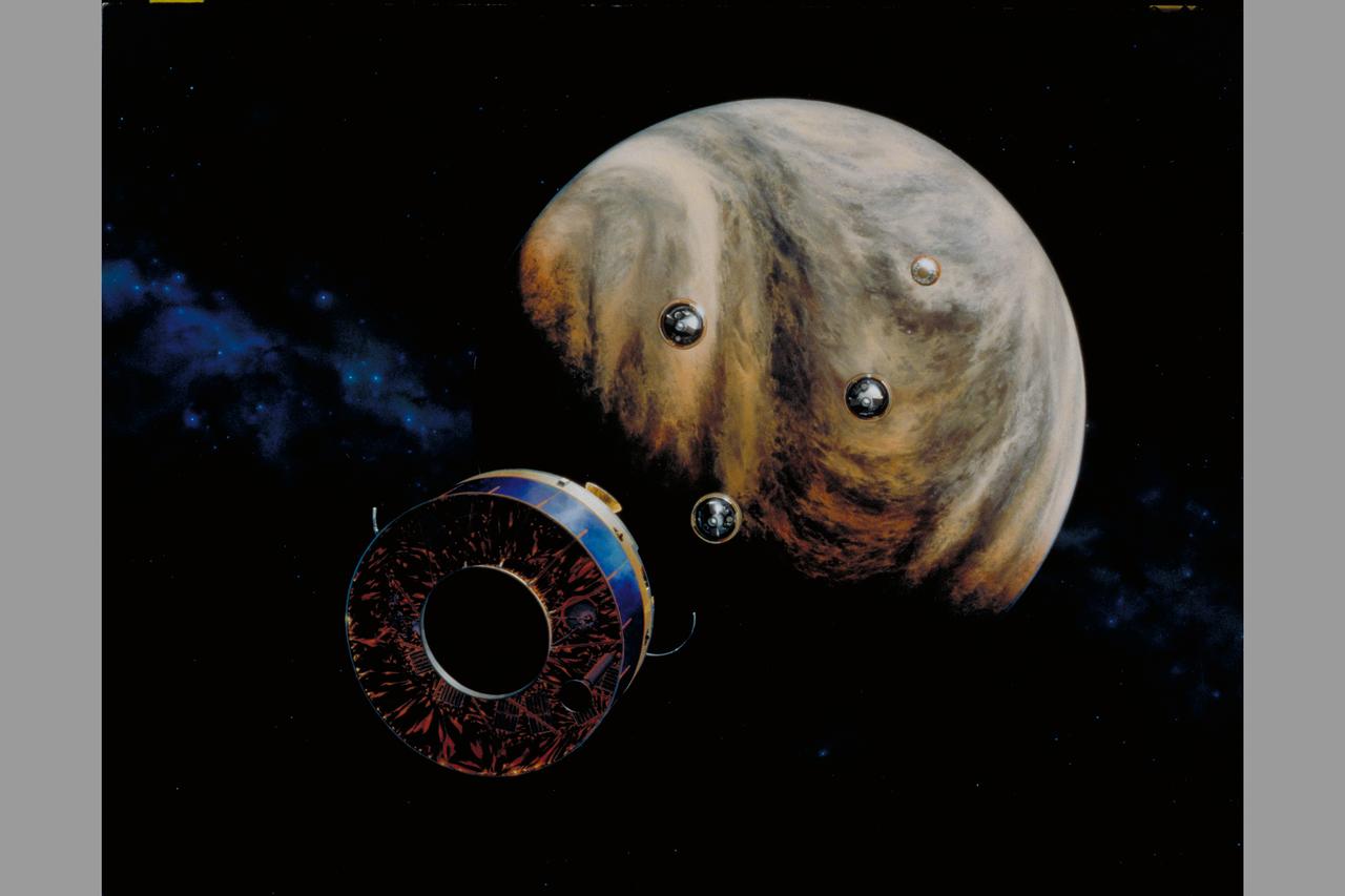 Art by Paul Hudson Pioneer Venus: Multiprobe Artwork