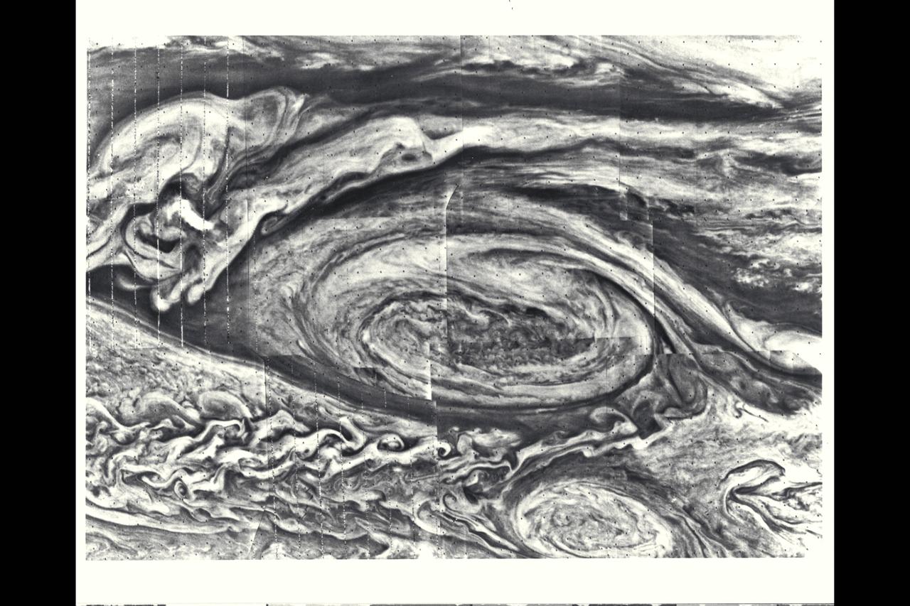 Jupiter as seen by Voyager 1, mosic of Great Red Spot.  (JPL ref. No. P-21203)