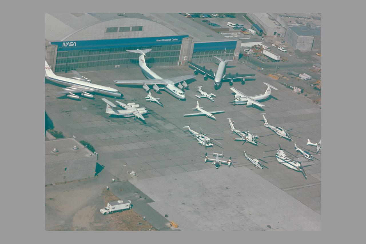 NASA Ames Research Center Aircraft on ramp. Photographed front of Ames hangar.
