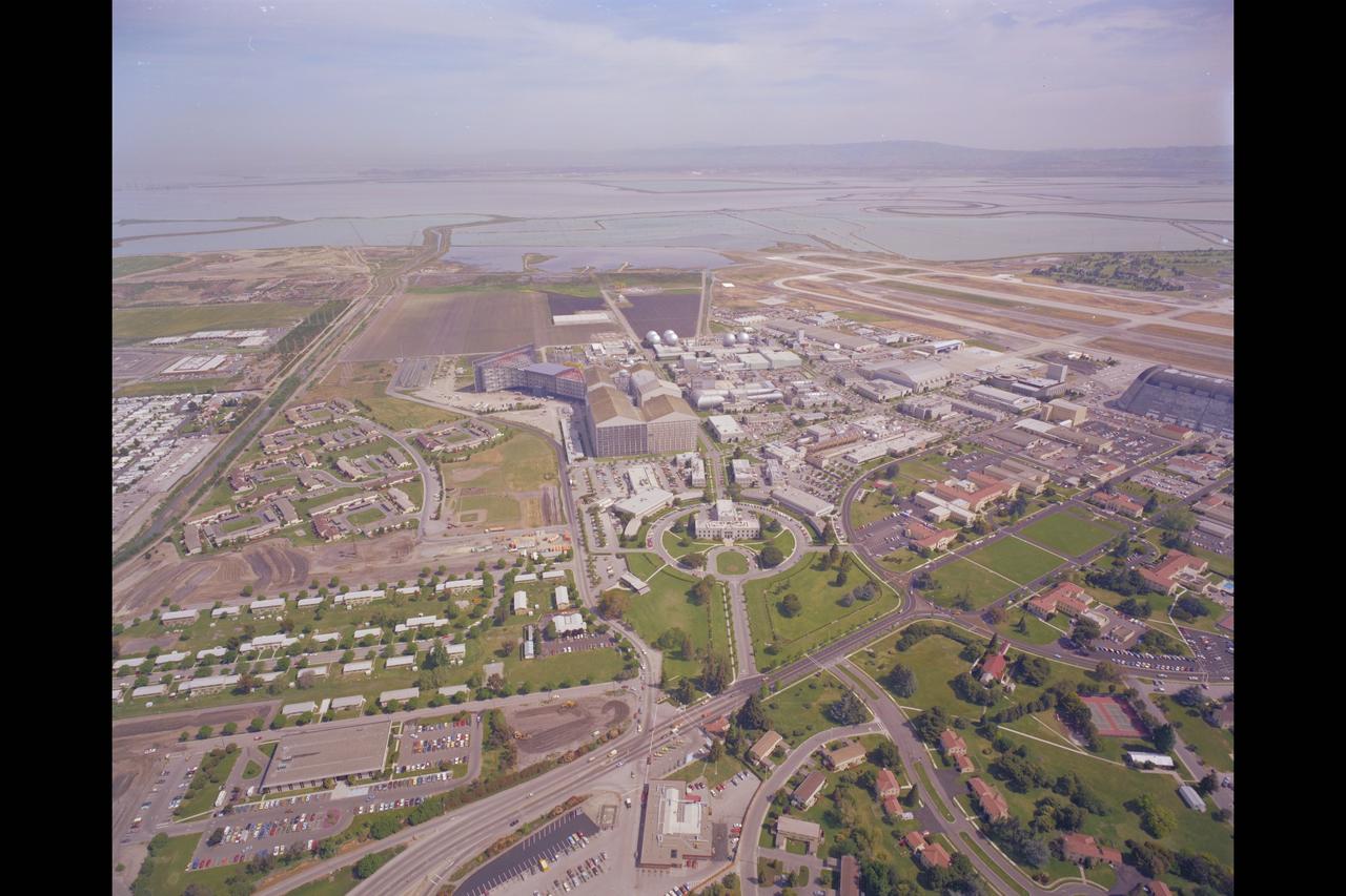 NASA Ames Research Center and Moffett Field Aerial view.
