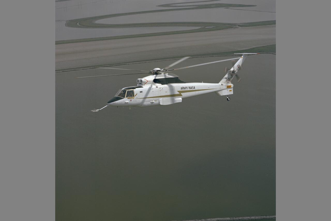 NASA Ames Sikorsky Rotor Systems Research Aircraft (RSRA) NASA-740 in flight (nickname Gurtrude)