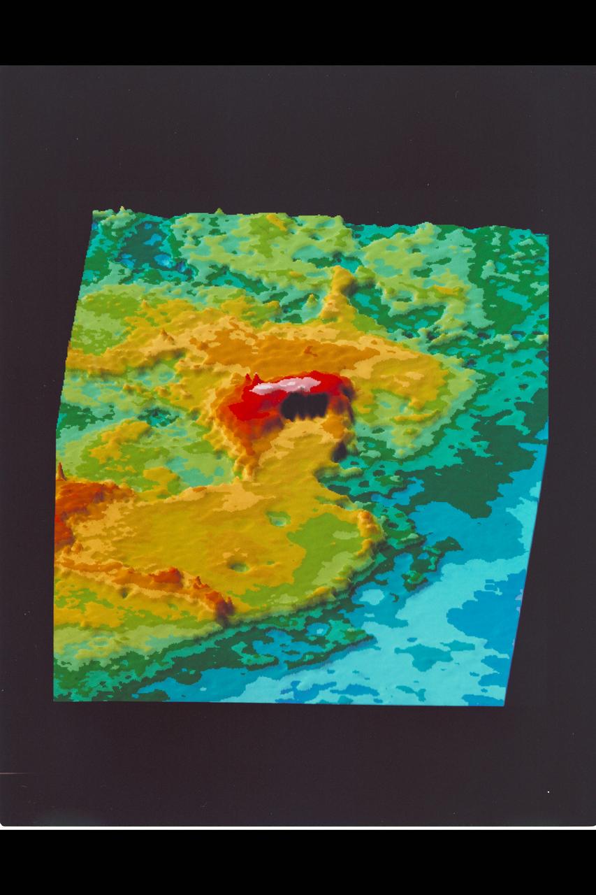 Photograph by Pioneer Venus Recent computer enchanced surface relief images of Venus.