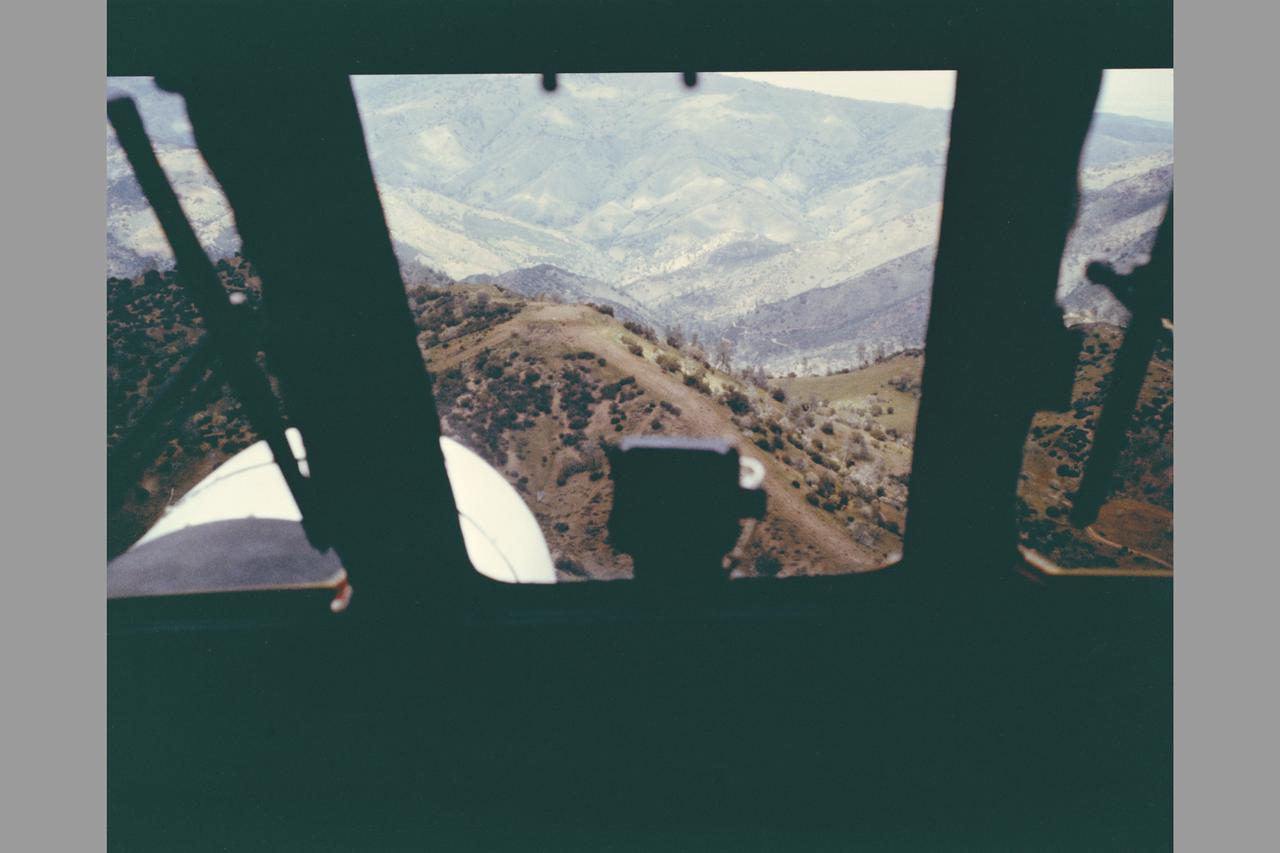 composite art  Beacon Landing System Project (BL5).  airborne landing scenes - out the window (cockpit)