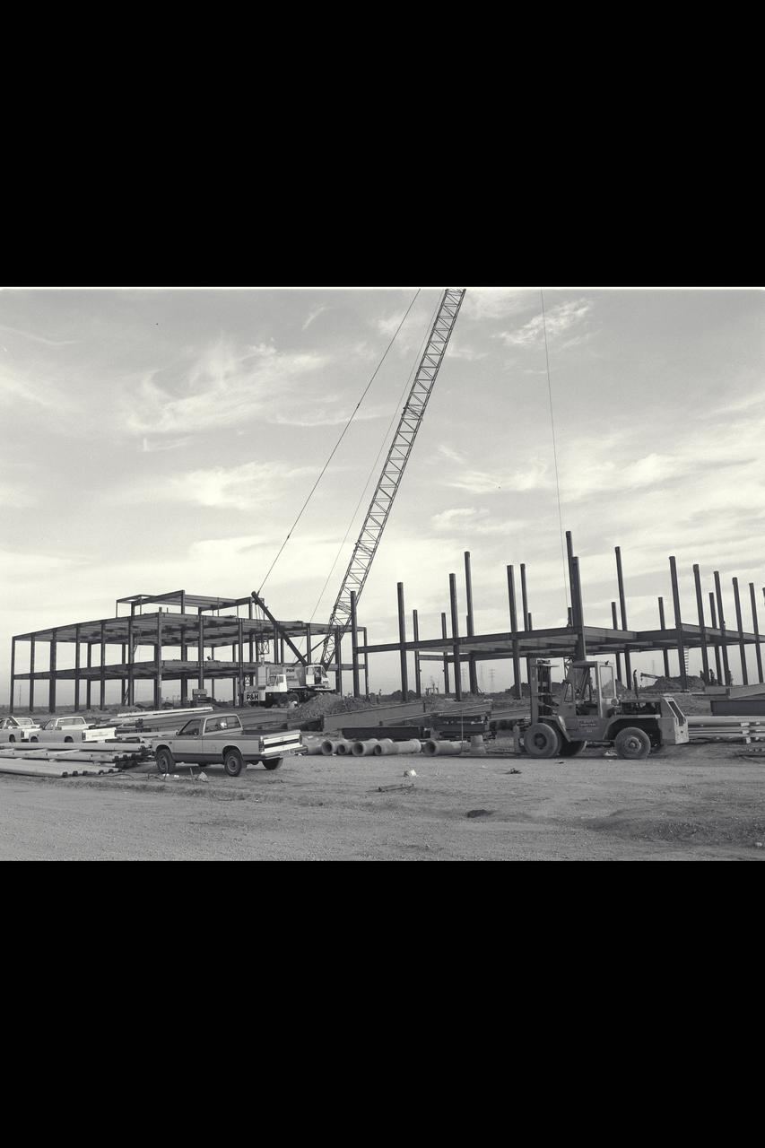 N-258 NAS (Numerical Aerodynamic Simualtion) Facility,  aerials of (pre) construction site,  Framing