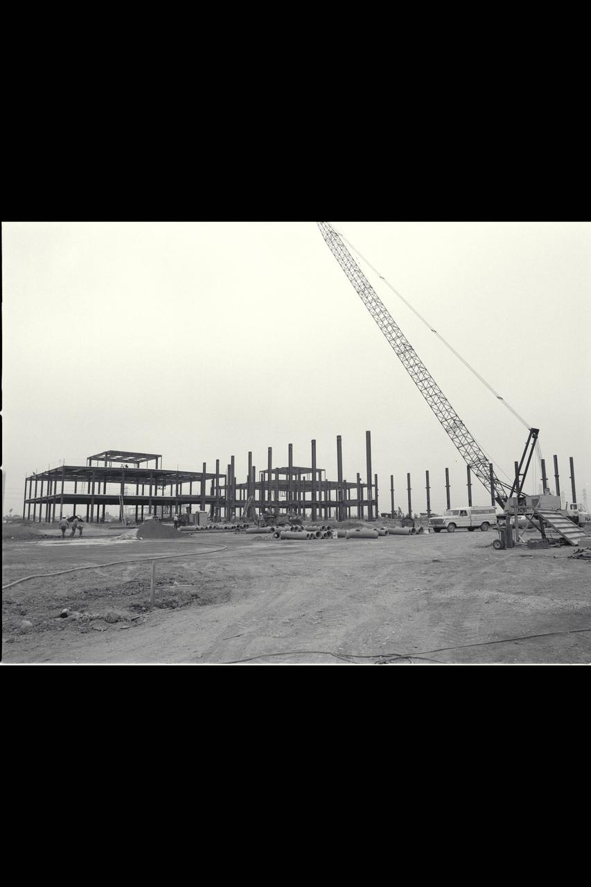 N-258 NAS (Numerical Aerodynamic Simualtion) Facility,  aerials of (pre) construction site,  Framing