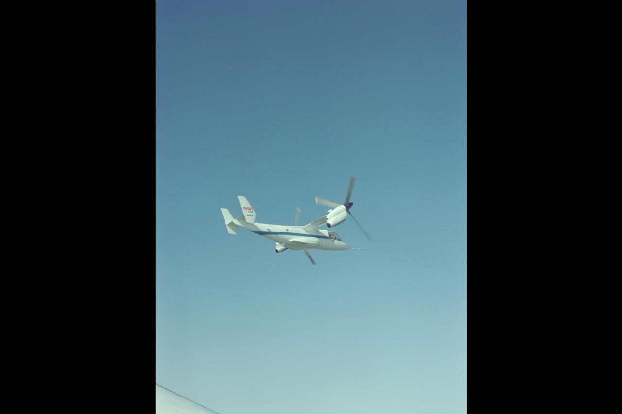 XV-15 Tilt Rotor (NASA-703) in conversion flight at Ames Research Center
