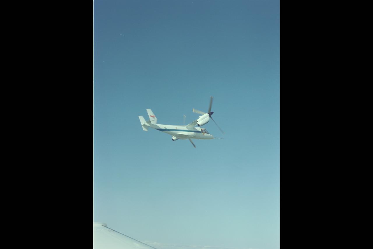 XV-15 Tilt Rotor (NASA-703) in conversion flight at Ames Research Center