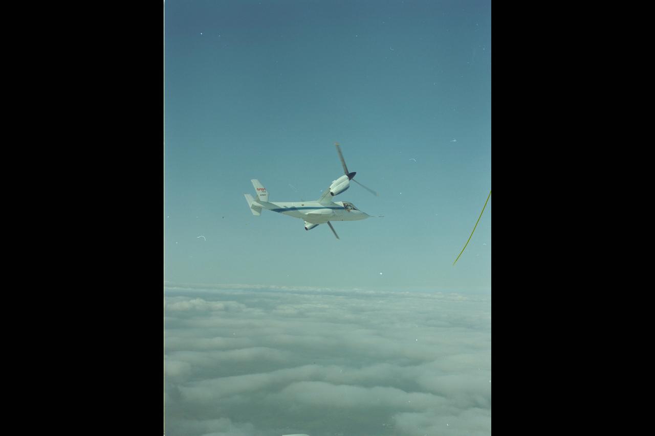 XV-15 Tilt Rotor (NASA-703) in conversion flight at Ames Research Center