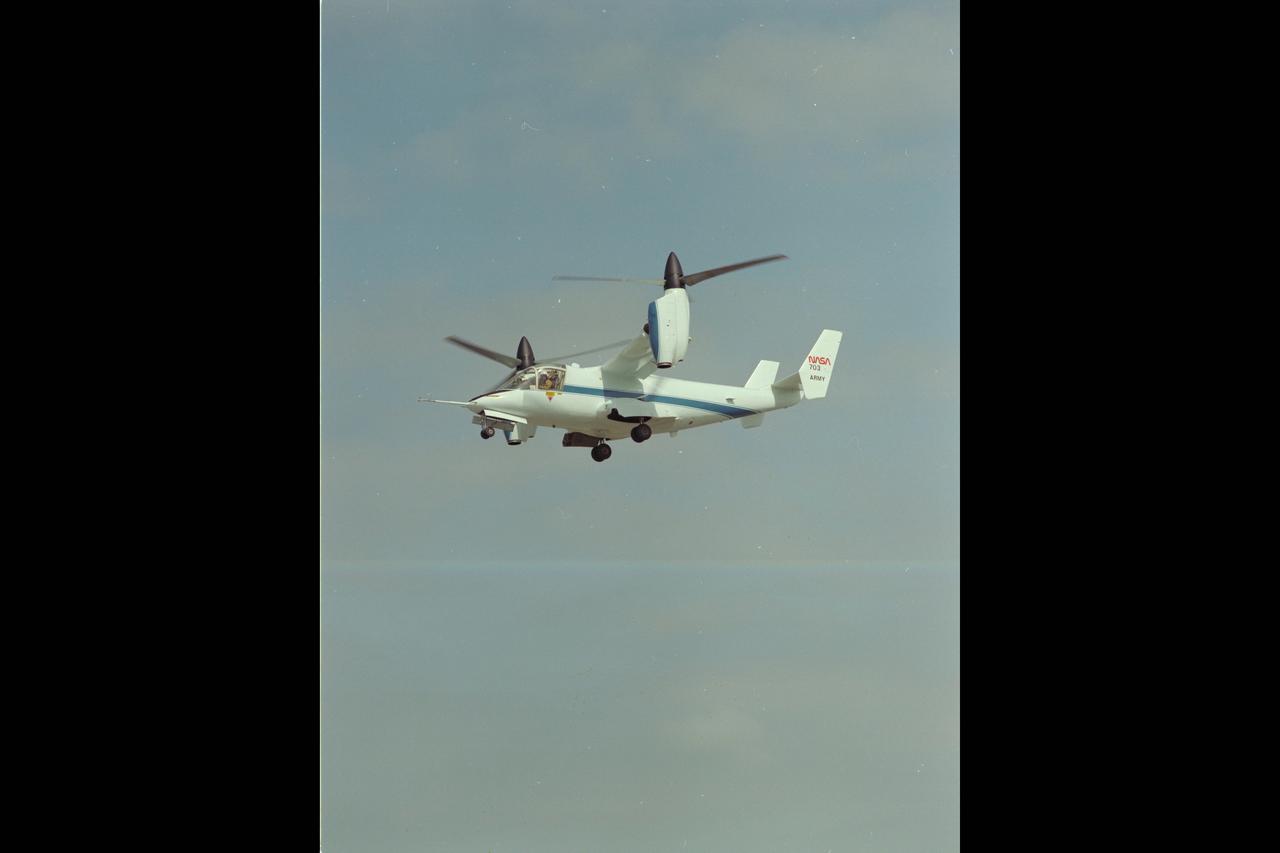 XV-15 (NASA-703) Evaluation Flight @ Ames; Above Title and Helicopter Mode