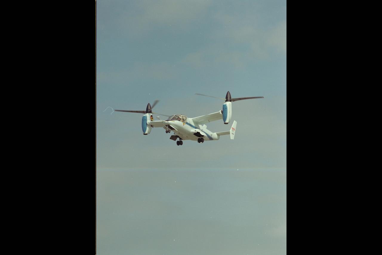 XV-15 (NASA-703) Evaluation Flight @ Ames; Above Title and Helicopter Mode