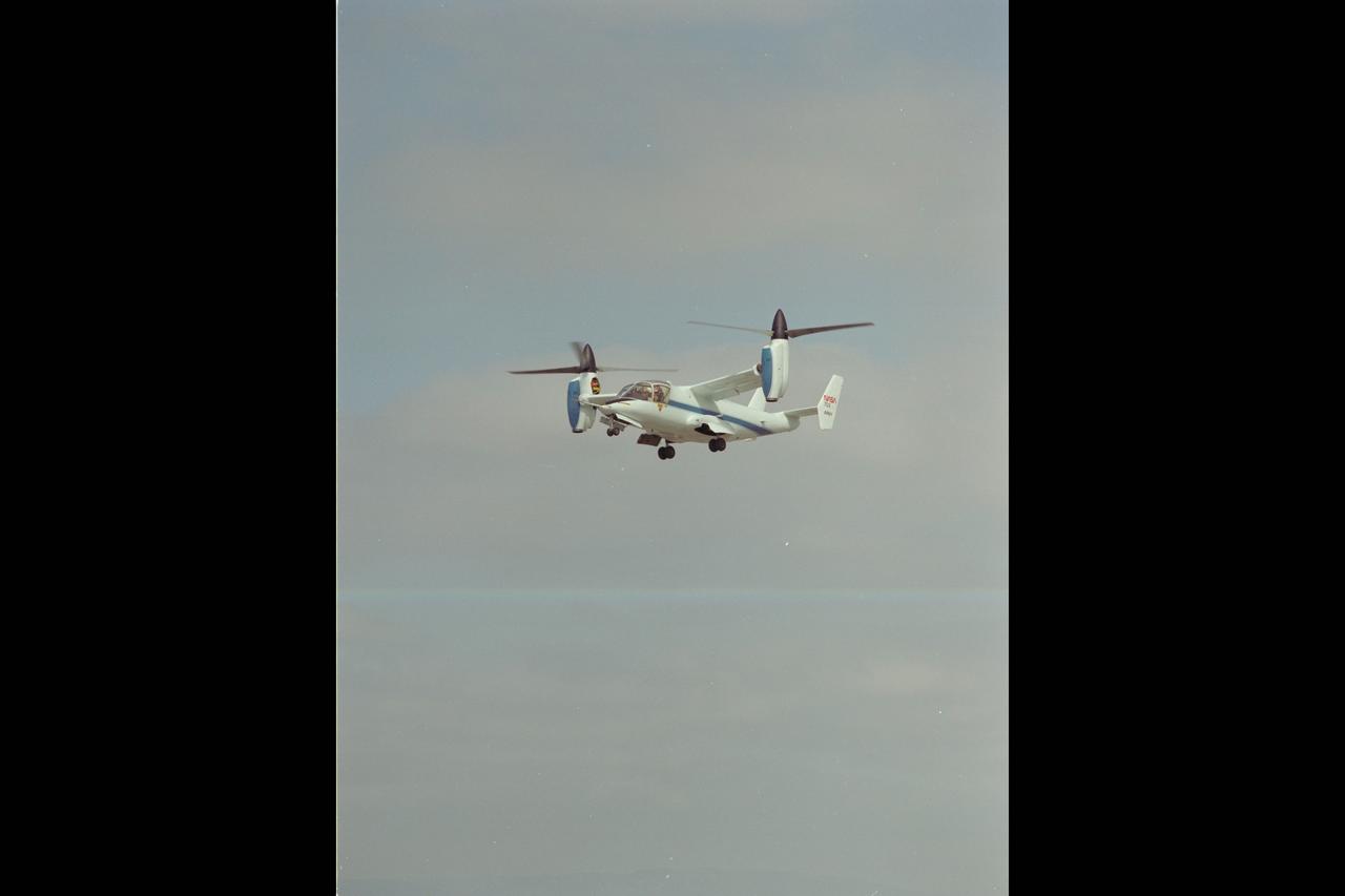 XV-15 (NASA-703) Evaluation Flight @ Ames; Above Title and Helicopter Mode