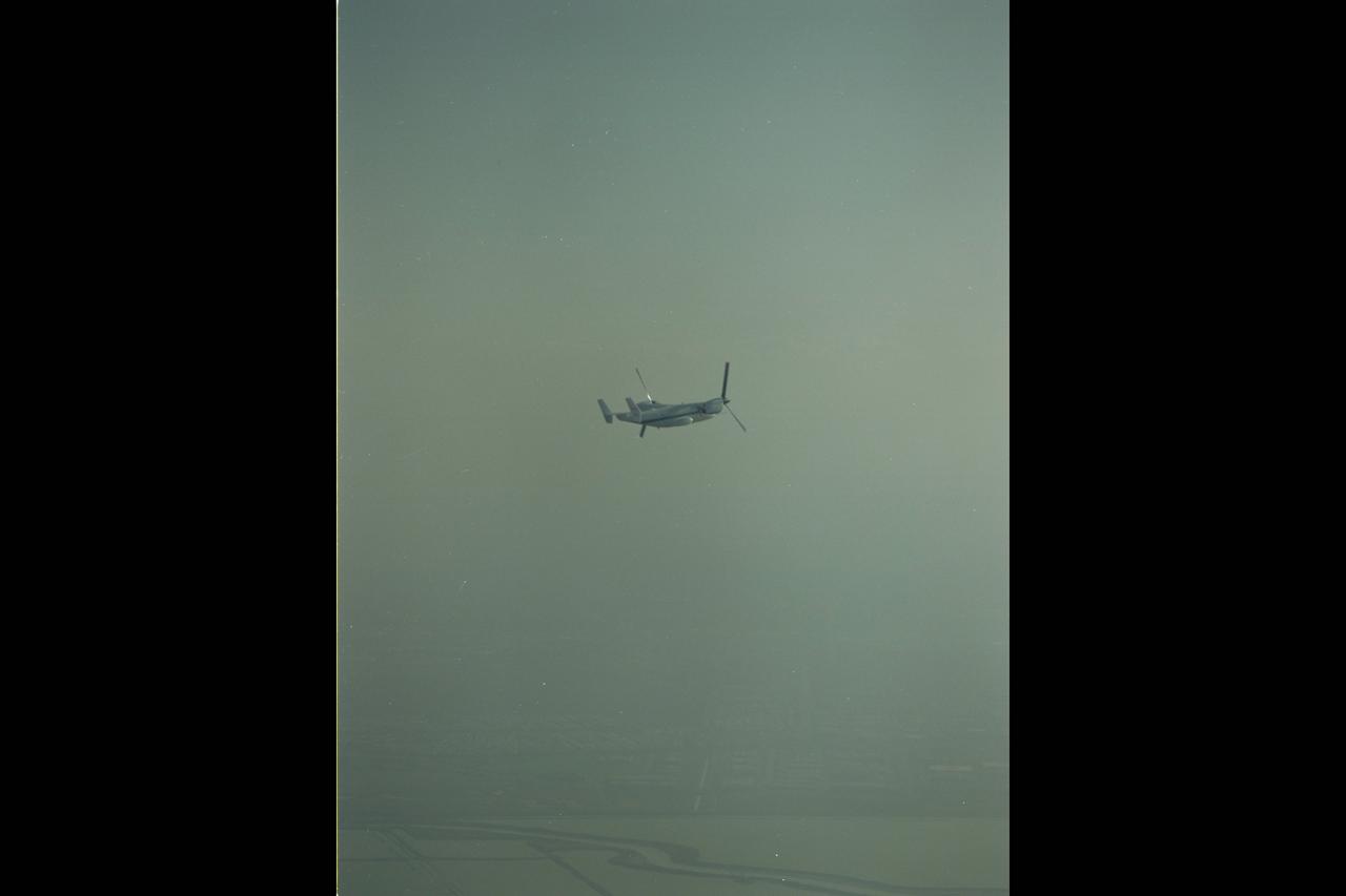 XV-15 Tilt Rotor (NASA-703) in flight at Ames Research Center