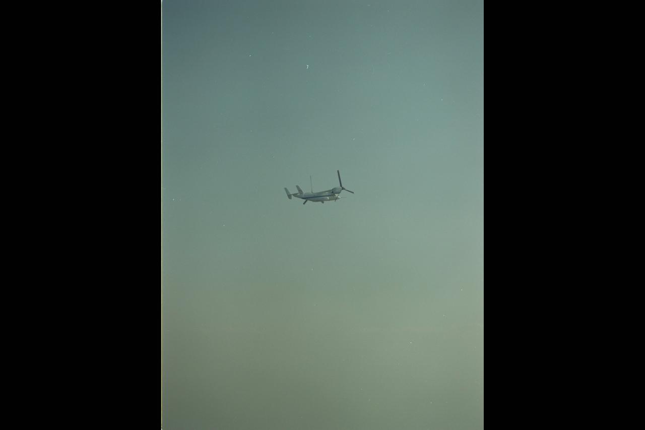 XV-15 Tilt Rotor (NASA-703) in flight at Ames Research Center