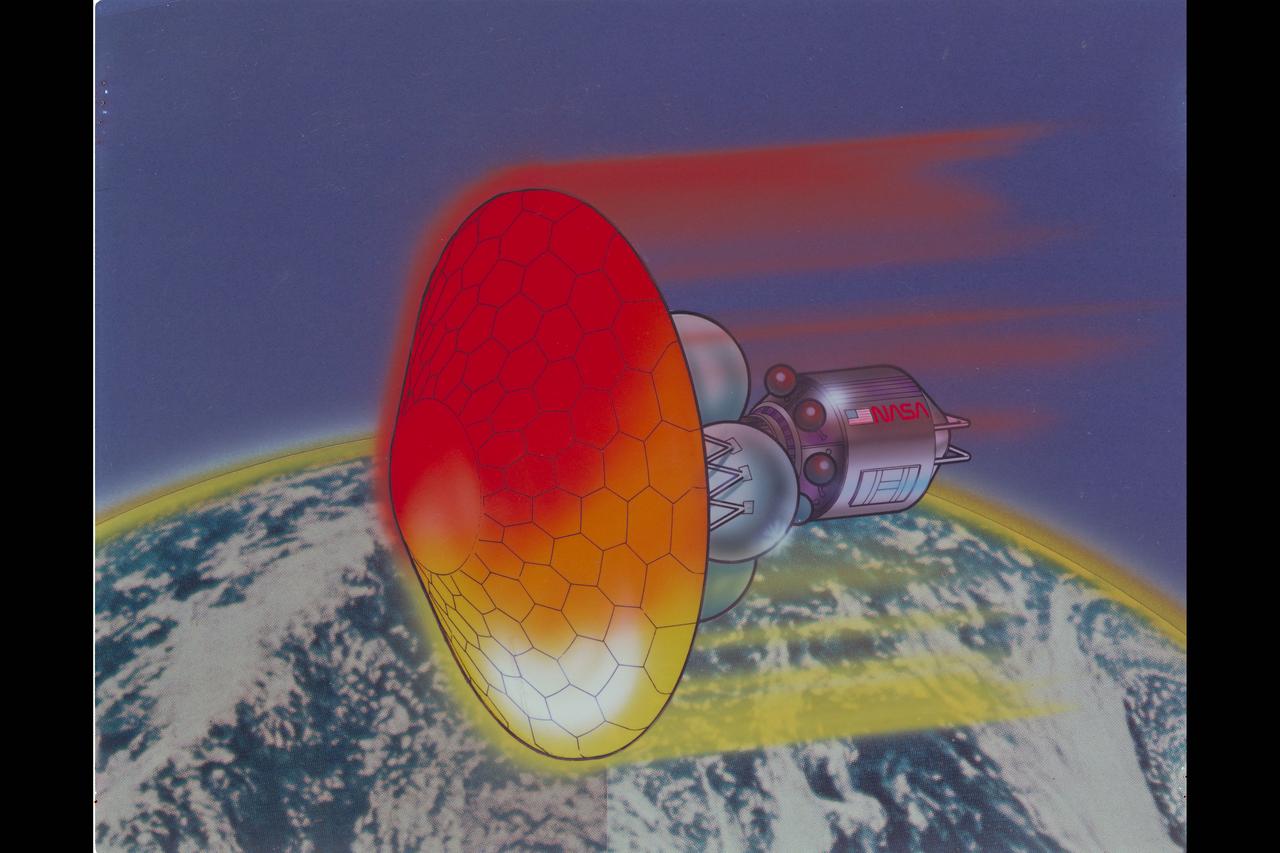 Artwork AOTV Aeroassisted orbital transfer vehicle re-entry