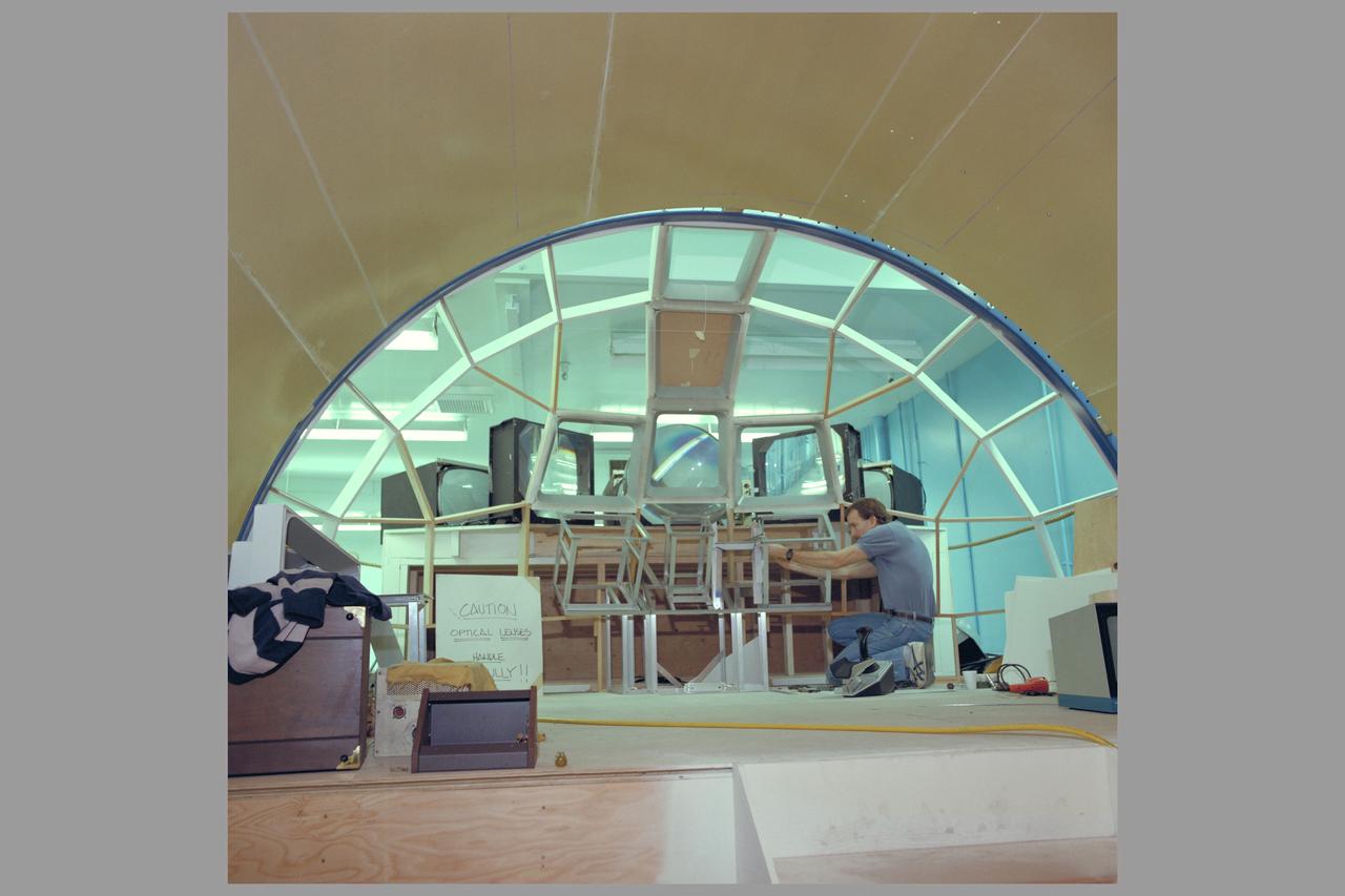 SPACE STATION MODEL MOCKUPS N-239A PROX-OPS (PROXIMITY OPERATIONS SIMULATOR) FABRICATION WITH PHIL CULBERTSON