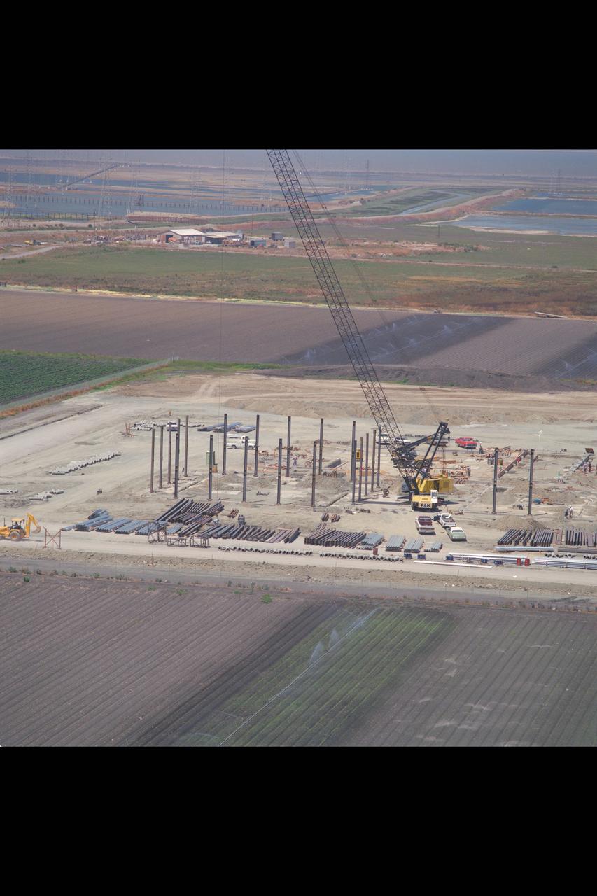 N-258 NAS (Numerical Aerodynamic Simualtion) Facility, aerials of (pre) construction site, Foundation