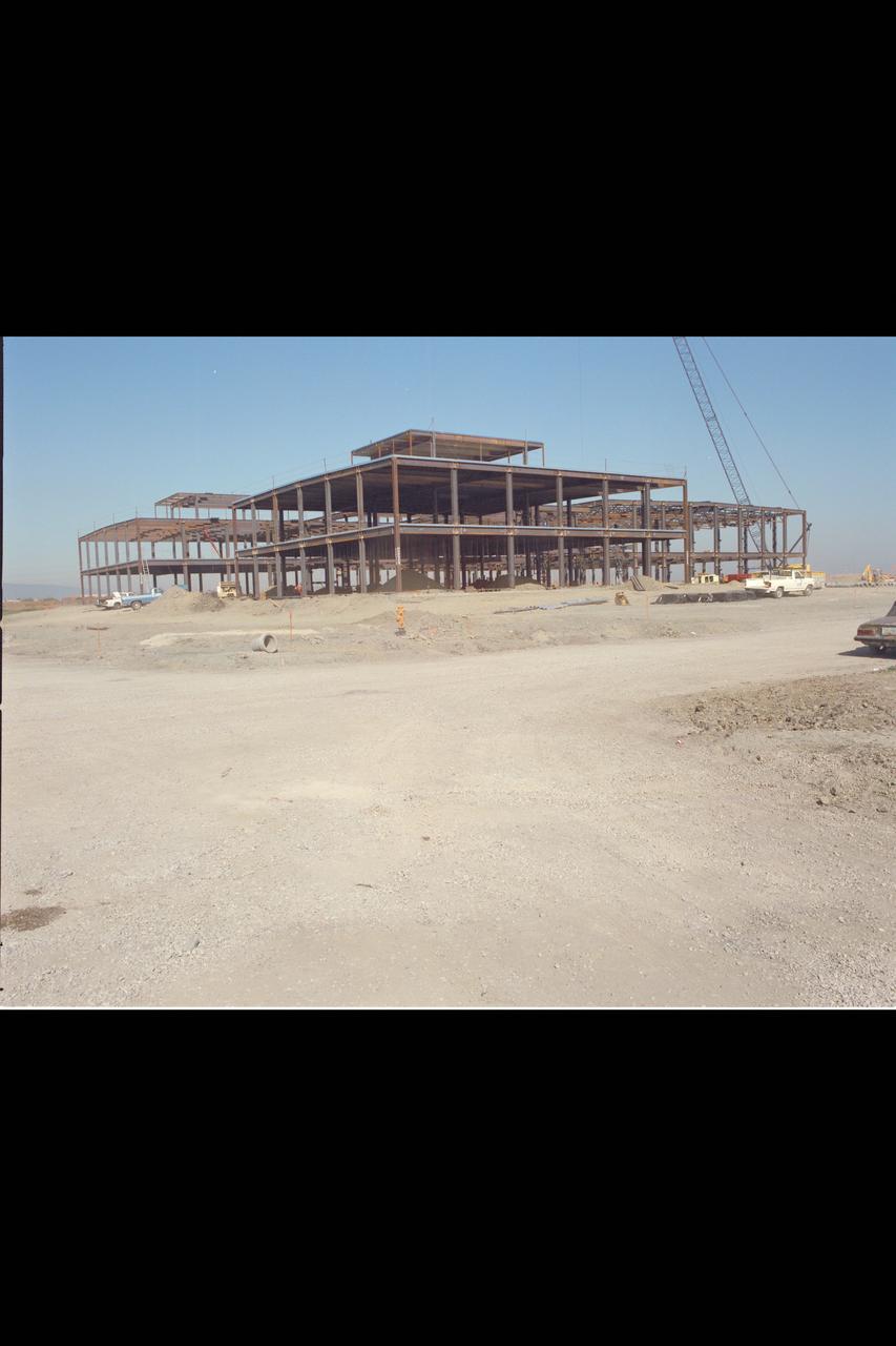 N-258 NAS (Numerical Aerodynamic Simulation) Facility, Roof Top Aerials of construction site, framing