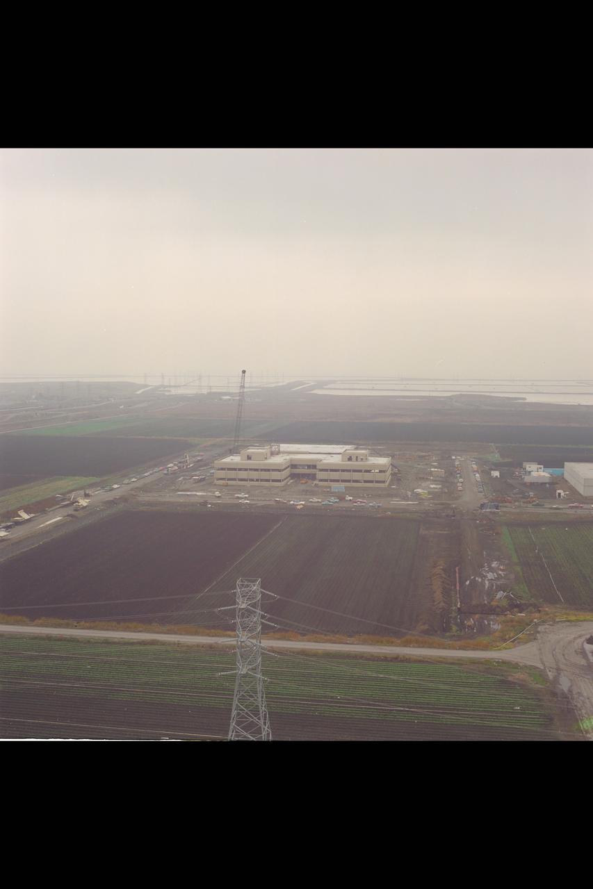 N-258 NAS (Numerical Aerodynamic Simulation) Facility, Roof Top Aerial of Construction Site, Framing