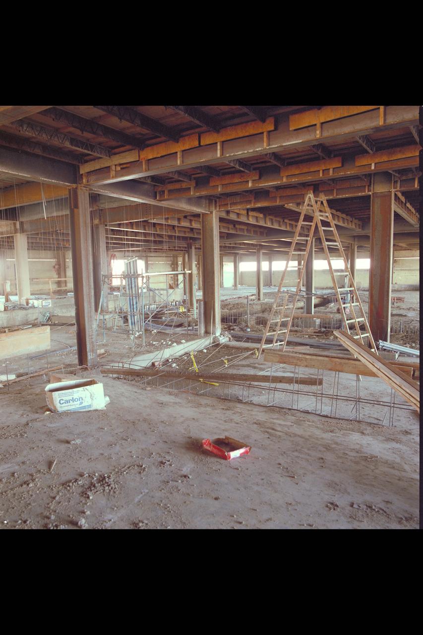 N-258 NAS (Numerical Aerodynamic Simulation) Facility, Interior of Construction Site, Framing
